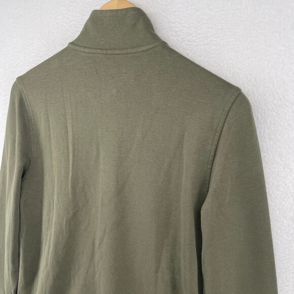 CALVIN KLEIN Sweatshirt Mens XS Classic 1/4 Zip Pullover Stretch Cotton Green - Picture 6 of 14